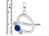 Lapis & White Topaz Alphabet Q Pendant LLP-RDA-69.
