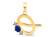 Lapis & White Topaz Alphabet Q Pendant LLP-RDA-69.