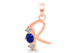 Lapis & White Topaz Alphabet R Pendant LLP-RDA-70.