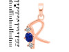 Lapis & White Topaz Alphabet R Pendant LLP-RDA-70.
