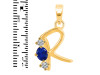 Lapis & White Topaz Alphabet R Pendant LLP-RDA-70.