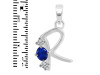 Lapis & White Topaz Alphabet R Pendant LLP-RDA-70.