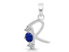 Lapis & White Topaz Alphabet R Pendant LLP-RDA-70.