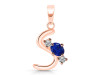 Lapis & White Topaz Alphabet S Pendant LLP-RDA-71.