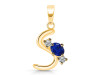 Lapis & White Topaz Alphabet S Pendant LLP-RDA-71.