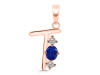 Lapis & White Topaz Alphabet T Pendant LLP-RDA-72.