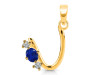 Lapis & White Topaz Alphabet U Pendant LLP-RDA-73.