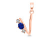 Lapis & White Topaz Alphabet V Pendant LLP-RDA-74.