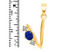 Lapis & White Topaz Alphabet V Pendant LLP-RDA-74.