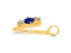 Lapis & White Topaz Alphabet V Pendant LLP-RDA-74.