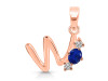 Lapis & White Topaz Alphabet W Pendant LLP-RDA-75.
