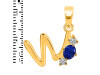 Lapis & White Topaz Alphabet W Pendant LLP-RDA-75.