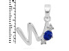 Lapis & White Topaz Alphabet W Pendant LLP-RDA-75.
