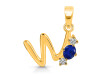 Lapis & White Topaz Alphabet W Pendant LLP-RDA-75.