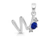 Lapis & White Topaz Alphabet W Pendant LLP-RDA-75.