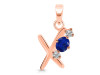 Lapis & White Topaz Alphabet X Pendant LLP-RDA-76.