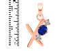 Lapis & White Topaz Alphabet X Pendant LLP-RDA-76.