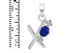 Lapis & White Topaz Alphabet X Pendant LLP-RDA-76.