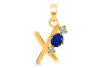 Lapis & White Topaz Alphabet X Pendant LLP-RDA-76.