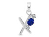 Lapis & White Topaz Alphabet X Pendant LLP-RDA-76.