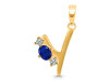 Lapis & White Topaz Alphabet Y Pendant LLP-RDA-77.