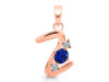 Lapis & White Topaz Alphabet Z Pendant LLP-RDA-78.