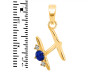 Lapis & White Topaz Alphabet H Pendant LLP-RDA-8.