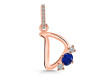 Lapis & White Topaz Alphabet D Pendant LLP-RDA-82.