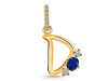 Lapis & White Topaz Alphabet D Pendant LLP-RDA-82.