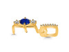 Lapis & White Topaz Alphabet E Pendant LLP-RDA-83.