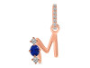 Lapis & White Topaz Alphabet M Pendant LLP-RDA-91.