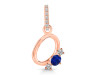Lapis & White Topaz Alphabet O Pendant LLP-RDA-93.