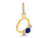 Lapis & White Topaz Alphabet O Pendant LLP-RDA-93.