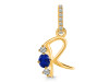 Lapis & White Topaz Alphabet R Pendant LLP-RDA-96.