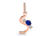 Lapis & White Topaz Alphabet S Pendant LLP-RDA-97.