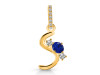 Lapis & White Topaz Alphabet S Pendant LLP-RDA-97.