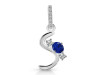 Lapis & White Topaz Alphabet S Pendant LLP-RDA-97.