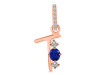 Lapis & White Topaz Alphabet T Pendant LLP-RDA-98.