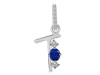 Lapis & White Topaz Alphabet T Pendant LLP-RDA-98.