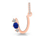 Lapis & White Topaz Alphabet U Pendant LLP-RDA-99.