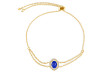 Lapis & White Topaz Bracelet With Adjustable Camera Lock LLP-RDB-68.