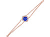 Lapis & White Topaz Bracelet With Adjustable Camera Lock LLP-RDB-83.