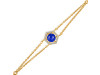 Lapis & White Topaz Bracelet With Adjustable Camera Lock LLP-RDB-83.
