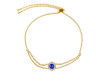 Lapis & White Topaz Bracelet With Adjustable Camera Lock LLP-RDB-83.