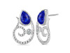 Lapis & White Topaz Stud Earring LLP-RDE-55.