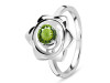 Moldavite Chakra & Crescent Moon Ring MLD-RDR-2140.