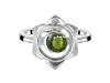 Moldavite Chakra & Crescent Moon Ring MLD-RDR-2140.