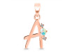 Opal & White Topaz Alphabet A Pendant OPL-RDA-1.