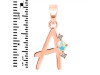 Opal & White Topaz Alphabet A Pendant OPL-RDA-1.