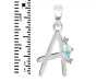 Opal & White Topaz Alphabet A Pendant OPL-RDA-1.
